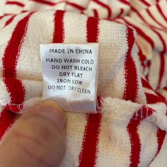 Lumiere Womens Red White Striped 100% Cotton Short Sleeve Romper Large - Picture 7 of 7